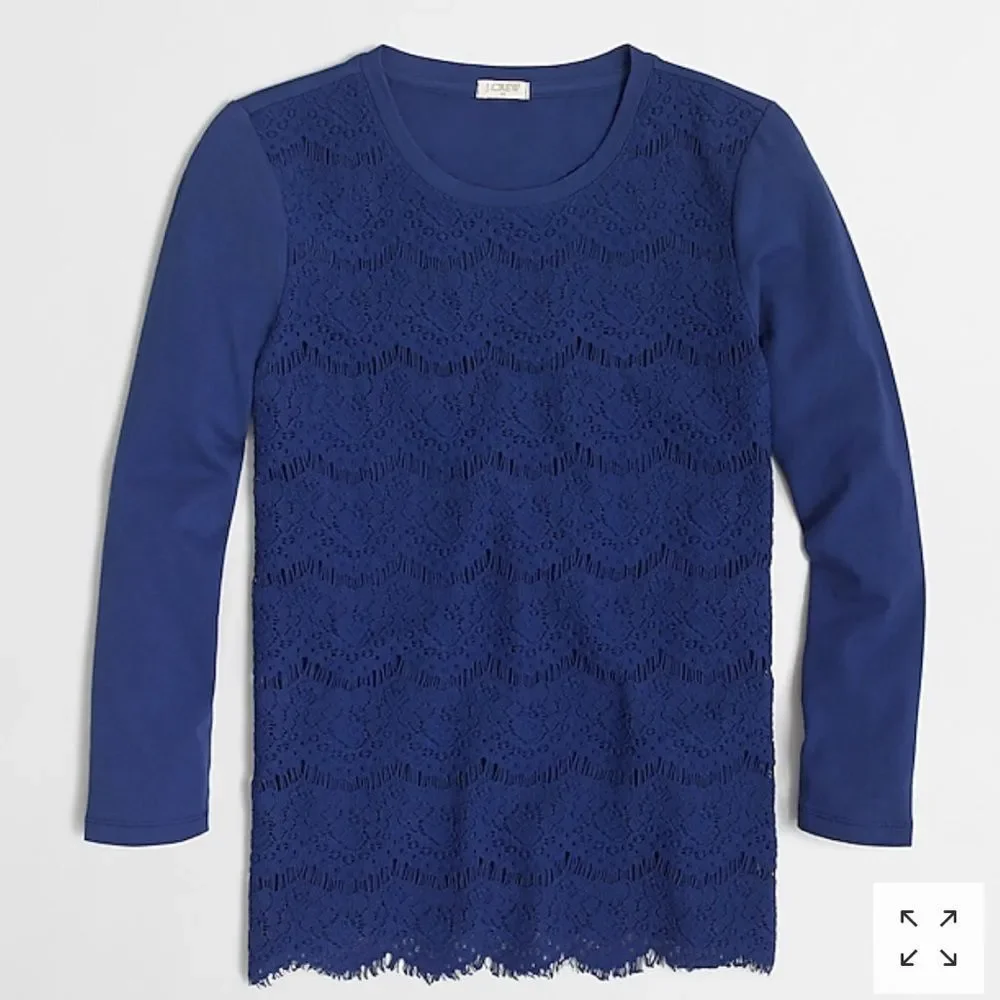 J. Crew Lace-front T-shirt Size M